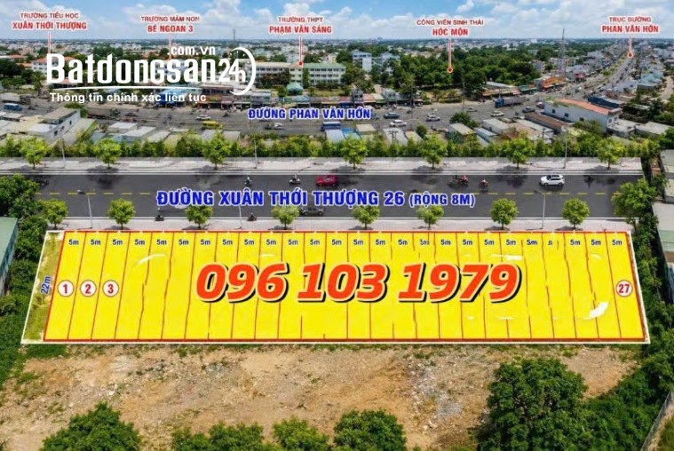 Đất Xuân Thới Thượng, Hóc Môn, 100m², mặt tiền 5m, xây dựng tự do, từ 4 tỷ.