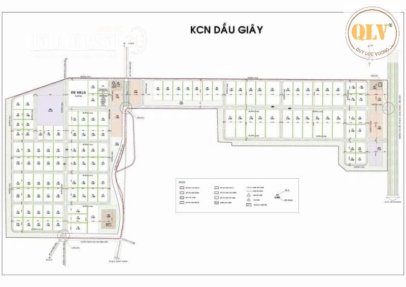 KCN Dầu Giây, Đồng Nai quỹ đất công nghiệp 64.409m², thuê đến 2058, phân 6 thửa.
