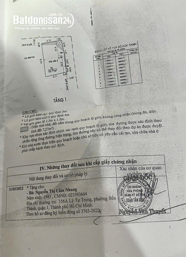 Nhà lô góc 52m2 Lý Thường Kiệt, P. Tân Hòa, TP. HCM, hẻm xe hơi thông, sổ hồng, giá 5.9 tỷ.
