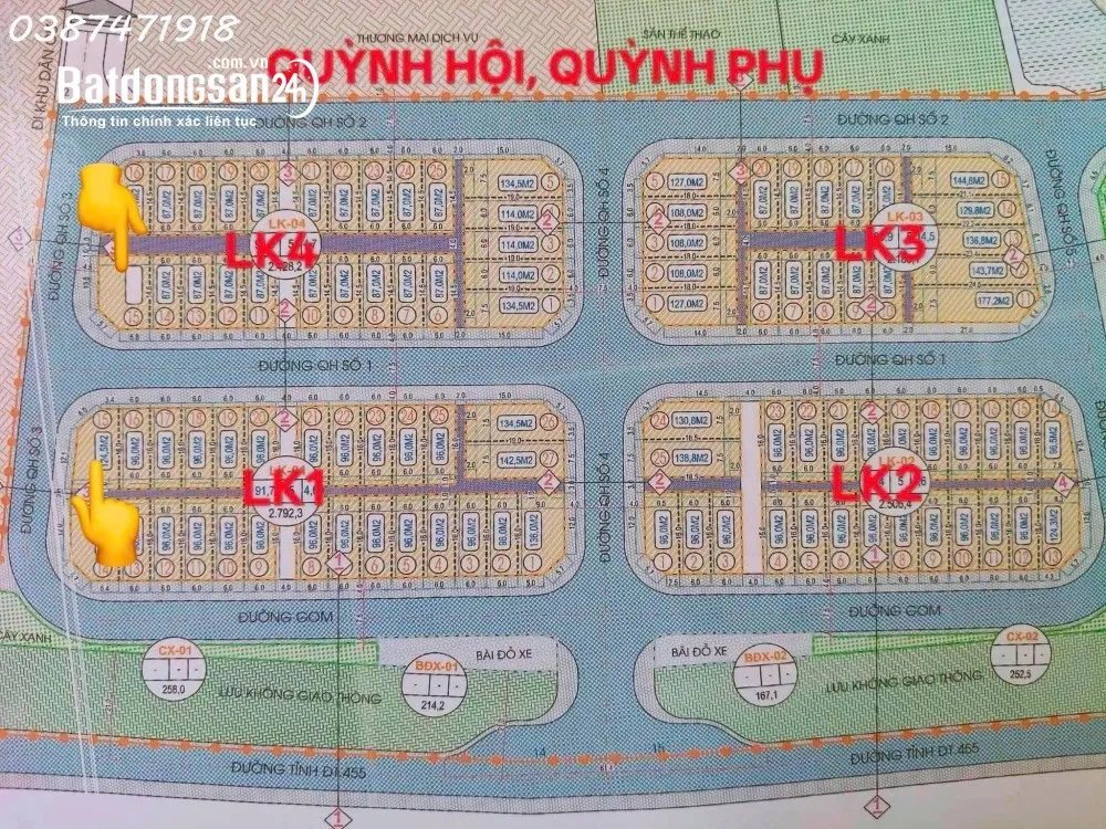 Đất lô góc Quỳnh Hội, Quỳnh Phụ, Hưng Yên, 124-134m², giá từ 15 triệu/m², xây biệt thự kinh doanh.