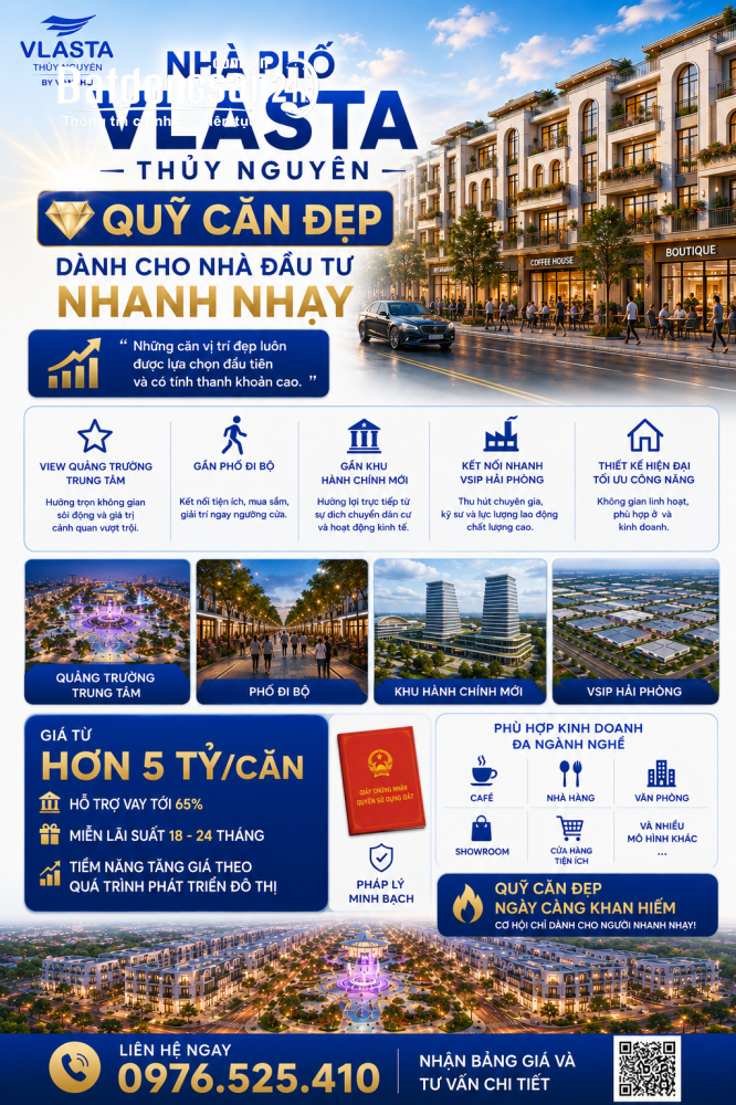 Quỹ Căn Giới Hạn – Chính Sách Bán Hàng Tốt Nhất Thị Trường Tại Vlasta Thủy Nguyên