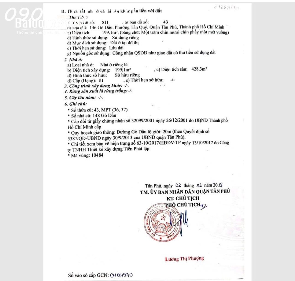 Siêu phẩm nhà mặt phố 146, Gò Dầu, Tân Quý, Tân Phú, TP.HCM, DT 199m2, giá 43,868 tỷ.