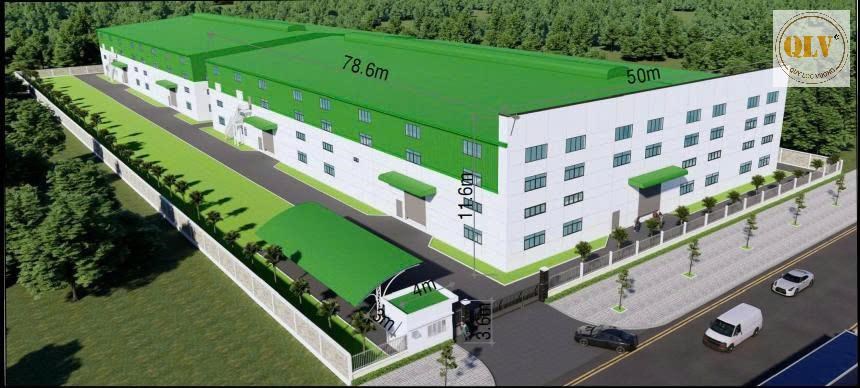 Nhà xưởng Bình Dương 7.860m², điện 1.250 KVA, thuận tiện mở rộng sản xuất.