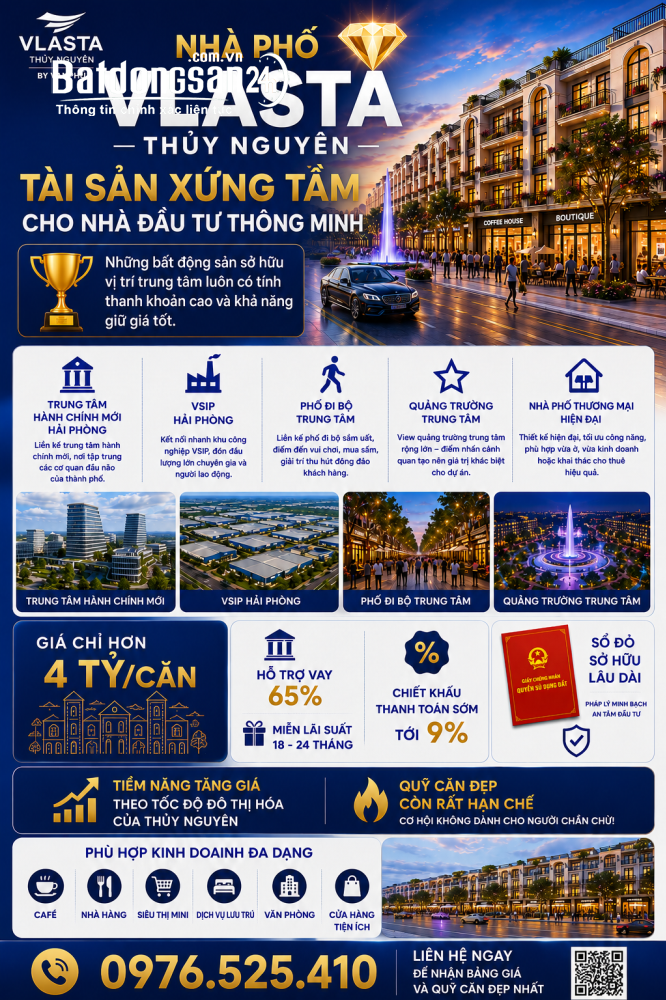 Nhà Phố Vừa Ở Vừa Kinh Doanh Tại Hải Phòng – Giá Chỉ Hơn 4x Tỷ/Căn