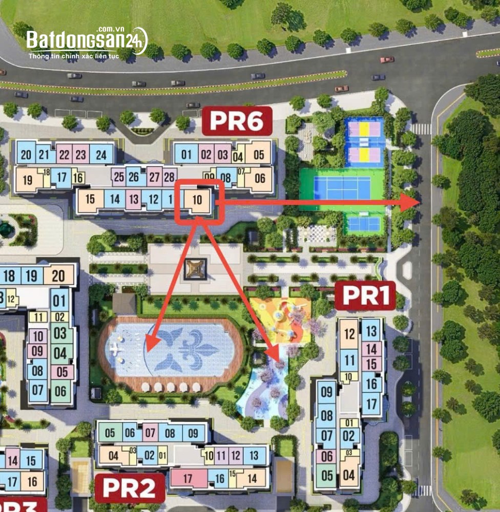 Căn hộ Paris Vinhomes Ocean Park 1, DT 87m², 3PN, view bể bơi, giá 6,399 tỷ.