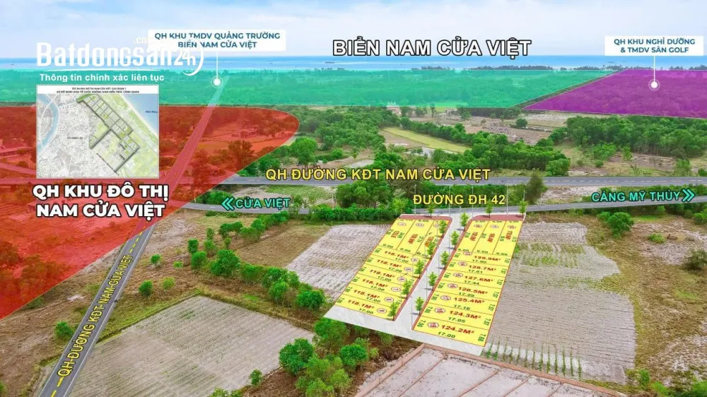 Đất Cửa Tùng từ 300 triệu/lô, gần biển 900m, liền kề KĐT Nam Cửa Việt, Tỉnh Quảng Trị.