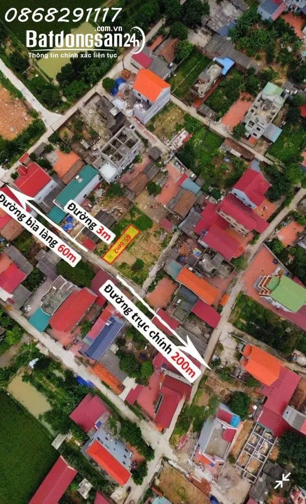 Bán đất lô đất siêu đẹp tại Thôn Yên Ninh, Nội Bài, Hà Nội, DT 65,6m2, giá 1,64 tỷ.