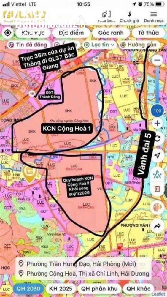 Bán đất lô góc VIP QL18, Cộng Hòa, Chí Linh, 122,5m², giá 5,5 tỷ.