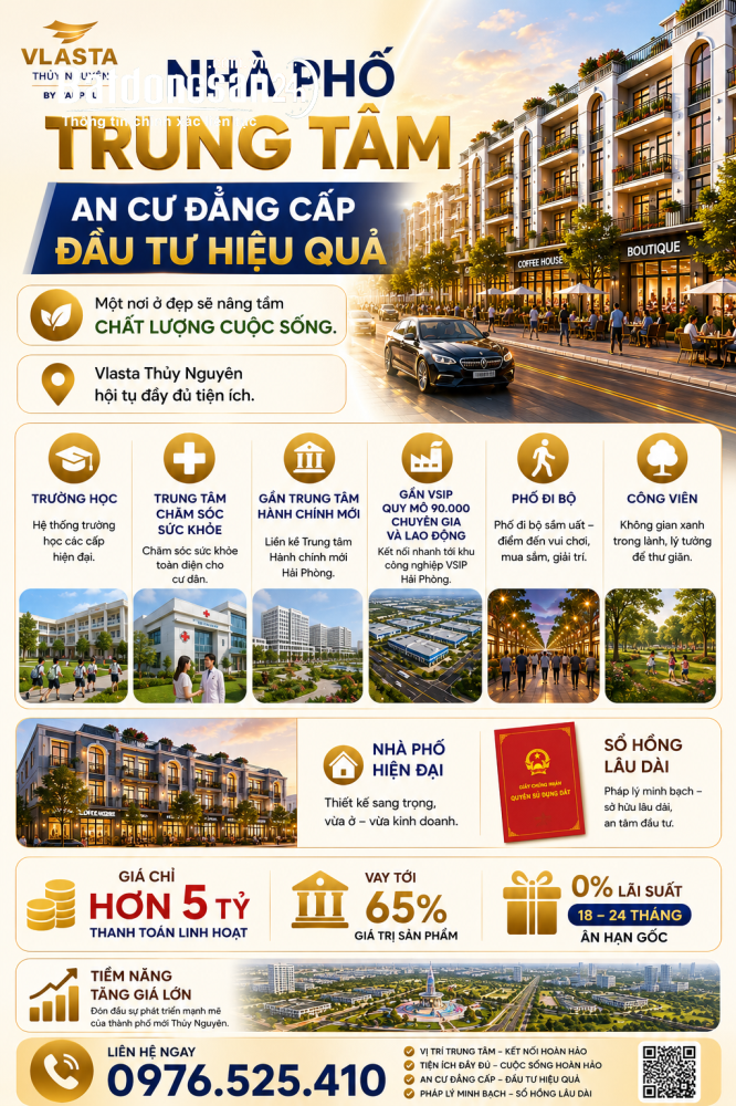  Bỏ hơn 4 Tỷ – Nhận dòng tiền ngay: Nhà đầu tư đang chọn Vlasta Thủy Nguyên.